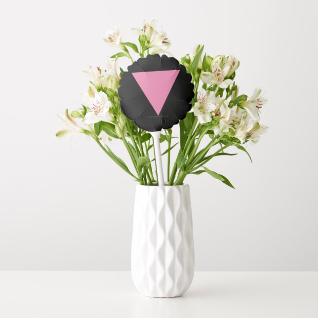 SlipperyJoe's pink triangle flag bright pink symbo Balloon (Vase)