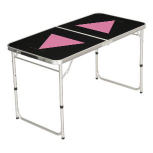 SlipperyJoe's pink triangle flag bright pink symbo Beer Pong Table