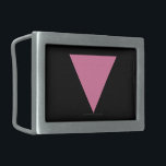 SlipperyJoe's pink triangle flag bright pink symbo Belt Buckle<br><div class="desc">SlipperyJoe's pink triangle flag bright pink symbol black background positive symbol self-identity historic emblem queer resilience geometric sign of community strength graphic statement with cultural weight gay pride gifts icon LGBTQ remembrance visual shorthand for rainbow solidarity artistic colorful retro‑styled symbolic artwork</div>