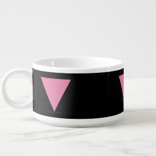 SlipperyJoe's pink triangle flag bright pink symbo Bowl