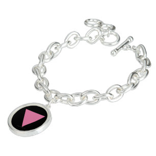 SlipperyJoe's pink triangle flag bright pink symbo Bracelet