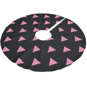 SlipperyJoe's pink triangle flag bright pink symbo Brushed Polyester Tree Skirt