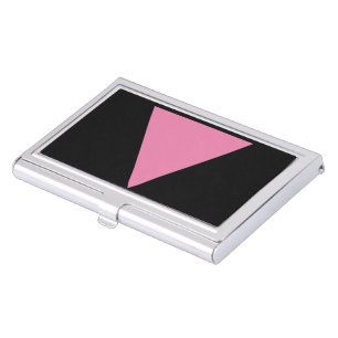 SlipperyJoe's pink triangle flag bright pink symbo Business Card Case