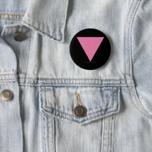 SlipperyJoe's pink triangle flag bright pink symbo Button