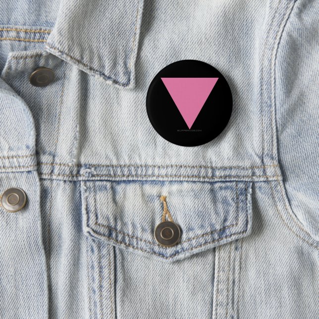 SlipperyJoe's pink triangle flag bright pink symbo Button (In Situ)
