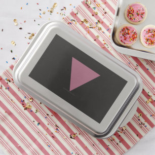 SlipperyJoe's pink triangle flag bright pink symbo Cake Pan