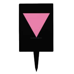 SlipperyJoe's pink triangle flag bright pink symbo Cake Topper