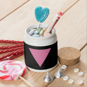 SlipperyJoe's pink triangle flag bright pink symbo Candy Jar