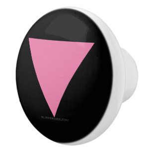 SlipperyJoe's pink triangle flag bright pink symbo Ceramic Knob