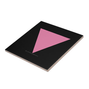 SlipperyJoe's pink triangle flag bright pink symbo Ceramic Tile