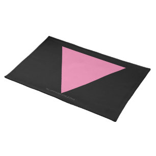 SlipperyJoe's pink triangle flag bright pink symbo Cloth Placemat