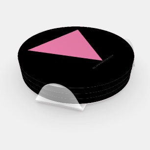 SlipperyJoe's pink triangle flag bright pink symbo Coaster Set