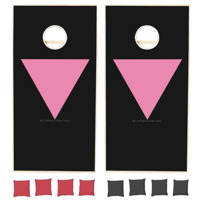 SlipperyJoe's pink triangle flag bright pink symbo Cornhole Set (Set)