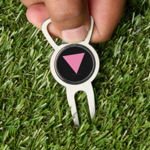 SlipperyJoe's pink triangle flag bright pink symbo Divot Tool