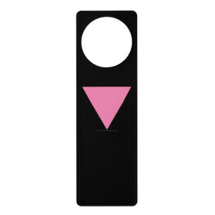 SlipperyJoe's pink triangle flag bright pink symbo Door Hanger