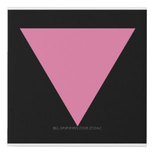 SlipperyJoe's pink triangle flag bright pink symbo Faux Canvas Print