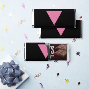 SlipperyJoe's pink triangle flag bright pink symbo Hershey Bar Favors