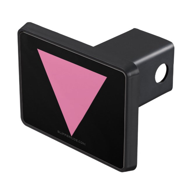 SlipperyJoe's pink triangle flag bright pink symbo Hitch Cover (Top Right)