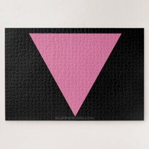 SlipperyJoe's pink triangle flag bright pink symbo Jigsaw Puzzle