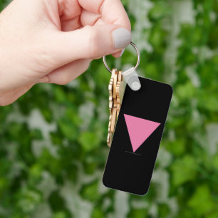 SlipperyJoe's pink triangle flag bright pink symbo Keychain