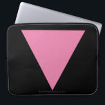 SlipperyJoe's pink triangle flag bright pink symbo Laptop Sleeve<br><div class="desc">SlipperyJoe's pink triangle flag bright pink symbol black background positive symbol self-identity historic emblem queer resilience geometric sign of community strength graphic statement with cultural weight gay pride gifts icon LGBTQ  remembrance visual shorthand for rainbow solidarity artistic colorful retro‑styled symbolic artwork</div>