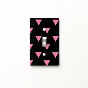 SlipperyJoe's pink triangle flag bright pink symbo Light Switch Cover
