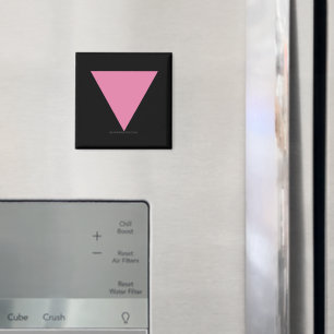 SlipperyJoe's pink triangle flag bright pink symbo Magnet