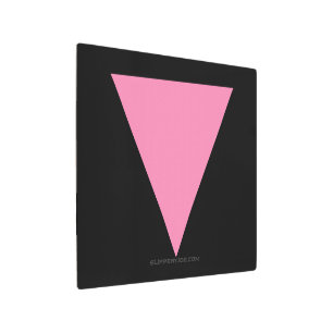SlipperyJoe's pink triangle flag bright pink symbo Metal Print