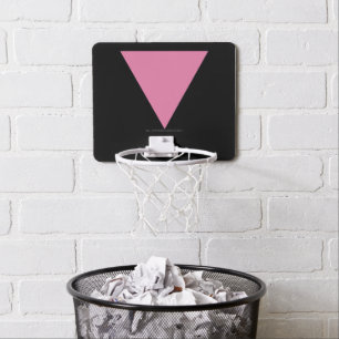 SlipperyJoe's pink triangle flag bright pink symbo Mini Basketball Hoop