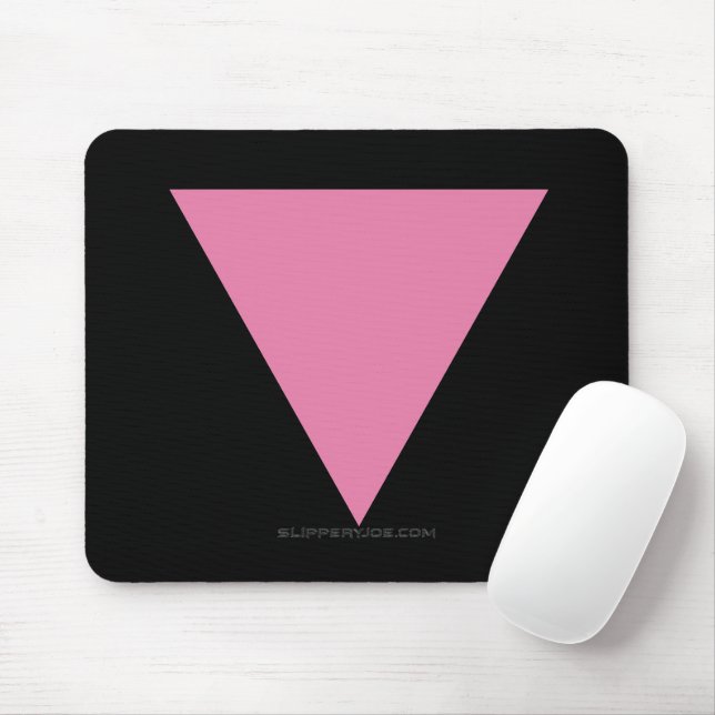 SlipperyJoe's pink triangle flag bright pink symbo Mouse Pad (With Mouse)