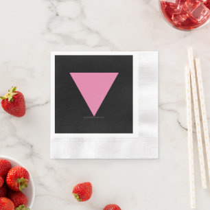 SlipperyJoe's pink triangle flag bright pink symbo Napkins