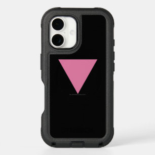 SlipperyJoe's pink triangle flag bright pink symbo iPhone 16 Case