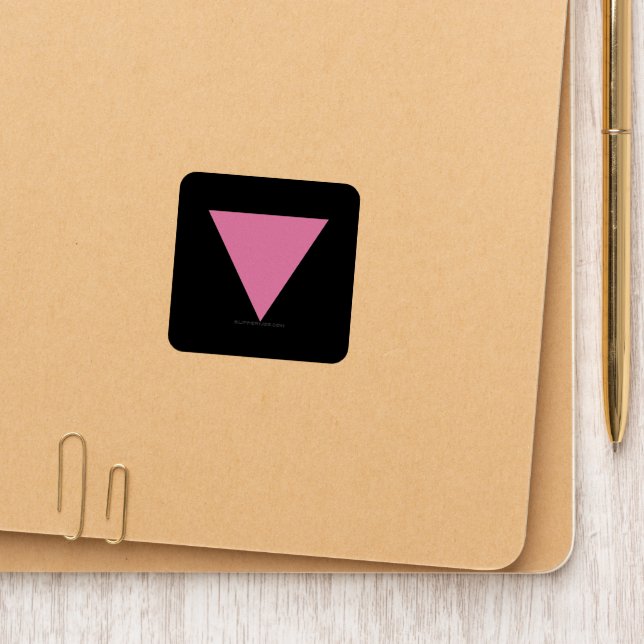 SlipperyJoe's pink triangle flag bright pink symbo Patch (On Folder)
