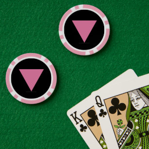 SlipperyJoe's pink triangle flag bright pink symbo Poker Chips