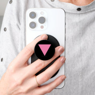 SlipperyJoe's pink triangle flag bright pink symbo PopSocket