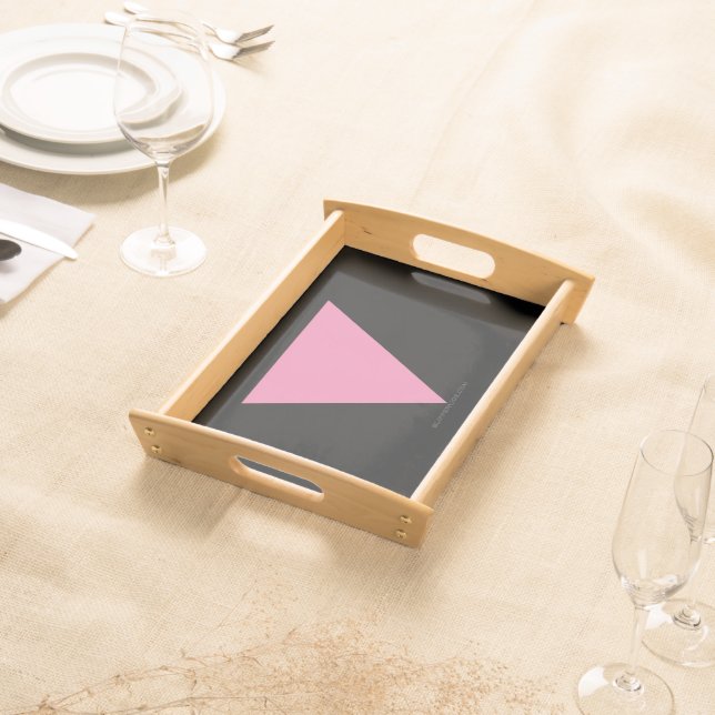 SlipperyJoe's pink triangle flag bright pink symbo Serving Tray (Front)