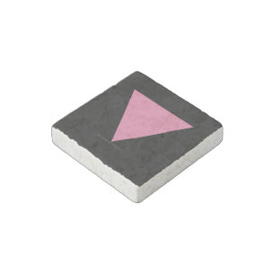 SlipperyJoe's pink triangle flag bright pink symbo Stone Magnet