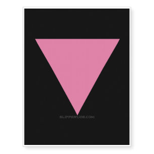 SlipperyJoe's pink triangle flag bright pink symbo Temporary Tattoos
