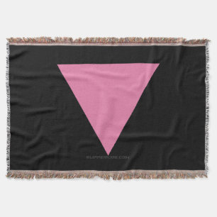 SlipperyJoe's pink triangle flag bright pink symbo Throw Blanket