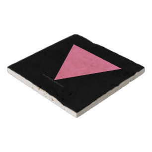SlipperyJoe's pink triangle flag bright pink symbo Trivet