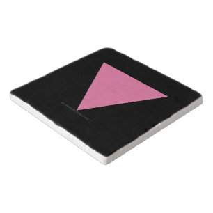 SlipperyJoe's pink triangle flag bright pink symbo Trivet