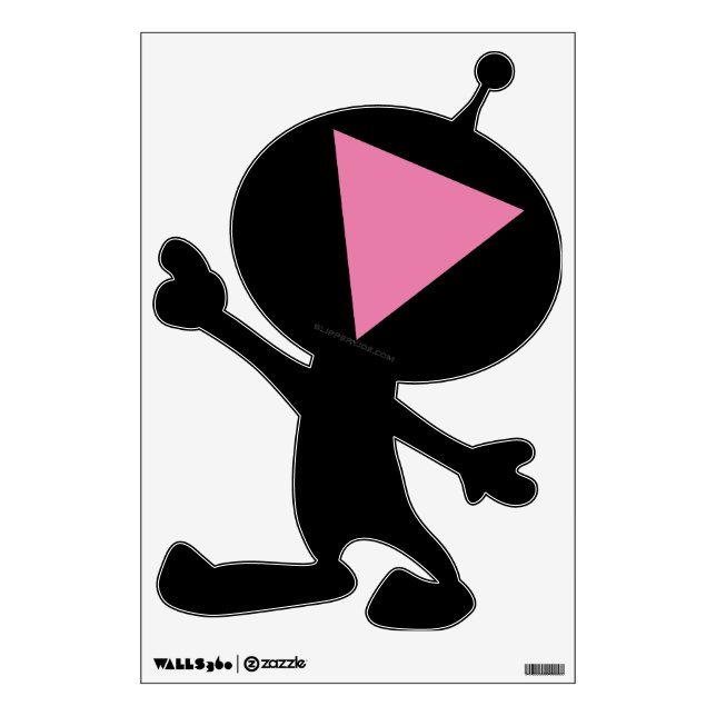 SlipperyJoe's pink triangle flag bright pink symbo Wall Decal (Front)