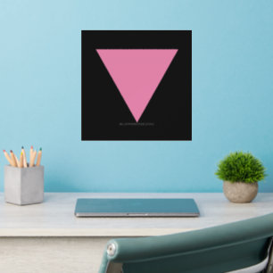 SlipperyJoe's pink triangle flag bright pink symbo Wall Decal