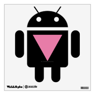 SlipperyJoe's pink triangle flag bright pink symbo Wall Decal