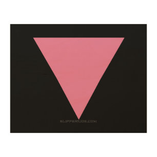 SlipperyJoe's pink triangle flag bright pink symbo Wood Wall Art