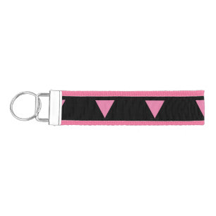 SlipperyJoe's pink triangle flag bright pink symbo Wrist Keychain