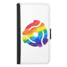 SlipperyJoe&#39;s plastic 45 RPM record adapter circul Samsung Galaxy S5 Wallet Case