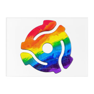 SlipperyJoe's plastic 45 RPM record adapter vibran Acrylic Print