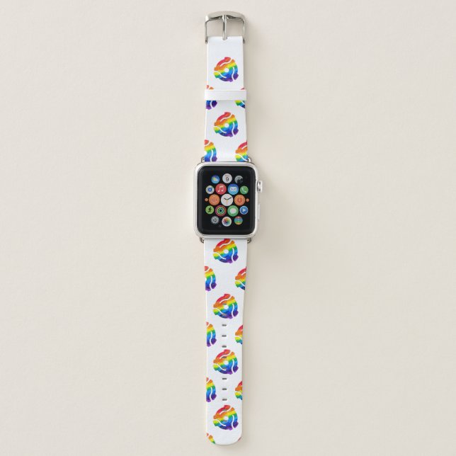 SlipperyJoe's plastic 45 RPM record adapter vibran Apple Watch Band (Front)