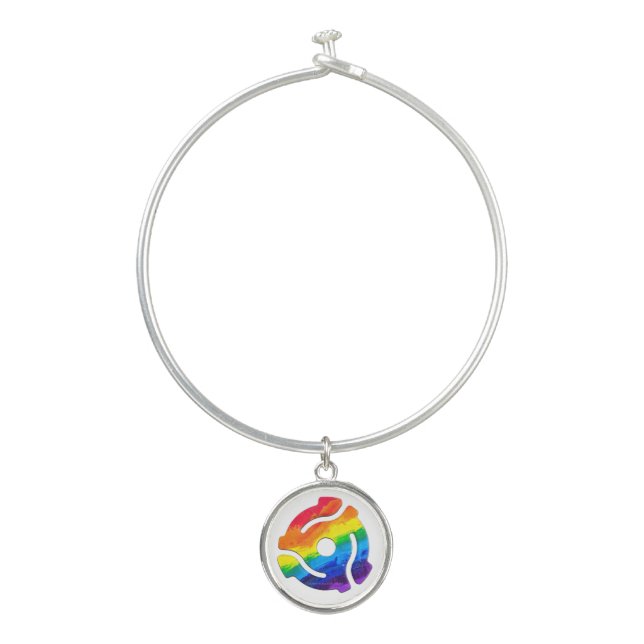 SlipperyJoe's plastic 45 RPM record adapter vibran Bangle Bracelet (Front)